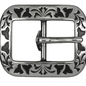 New Pair Jeremiah Watt 1/2" Stainless Rectangle Buckles Silver Background. 